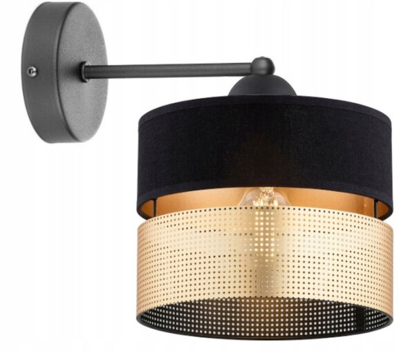 Wandlampe Metall Schwarz Gold E27 T:20 cm dekorativ