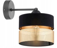 Wandlampe Metall Schwarz Gold E27 T:20 cm dekorativ