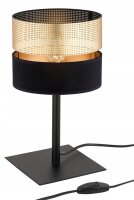 Tischlampe Schwarz Gold E27 H:38 cm Modern wohnlich Leuchte