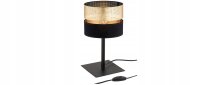 Tischlampe Schwarz Gold E27 H:38 cm Modern wohnlich Leuchte