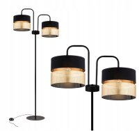 Stehleuchte 2-flammig Schwarz Gold E27 150 cm Metall