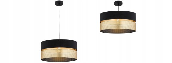 Pendelleuchte Schwarz Gold Metall E27 B:40 cm Modern Leuchte