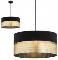 Pendelleuchte Schwarz Gold Metall E27 B:40 cm Modern