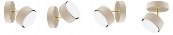 Wandstrahler schwenkbar Ecru Gold GX53 H:10 cm Modern