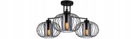 Deckenlampe Glas Metall Draht Schwarz E27 B:65 cm