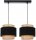 Hängelampe 2-flammig Stoff Schwarz Beige E27 L:40 cm Leuchte