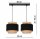 Hängelampe 2-flammig Stoff Schwarz Beige E27 L:40 cm Leuchte