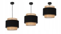 Pendelleuchte Stoff Schwarz Beige E27 B:20 cm blendarm