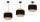Pendelleuchte Stoff Schwarz Beige E27 B:20 cm blendarm Leuchte