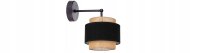 Wandlampe Stoff Schwarz Beige E27 L:25 cm blendarm