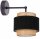 Wandlampe Stoff Schwarz Beige E27 L:25 cm blendarm Leuchte