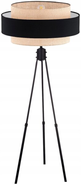 Stehleuchte Tripod Dreibein Stoff Schwarz E27 150 cm Leuchte