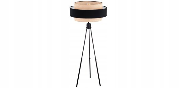 Stehleuchte Tripod Dreibein Stoff Schwarz E27 150 cm Leuchte