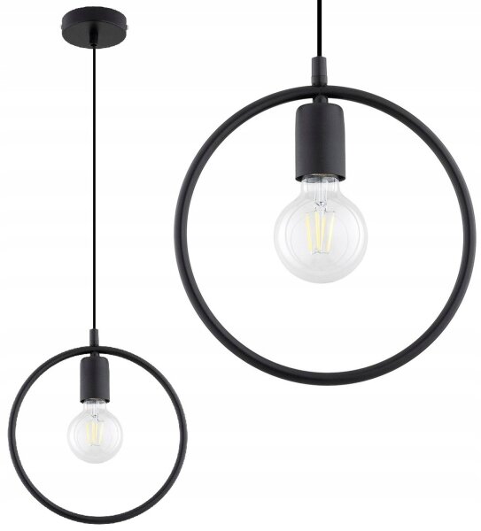 Pendelleuchte Schwarz E27 B:26 cm Modern dekorativ Leuchte