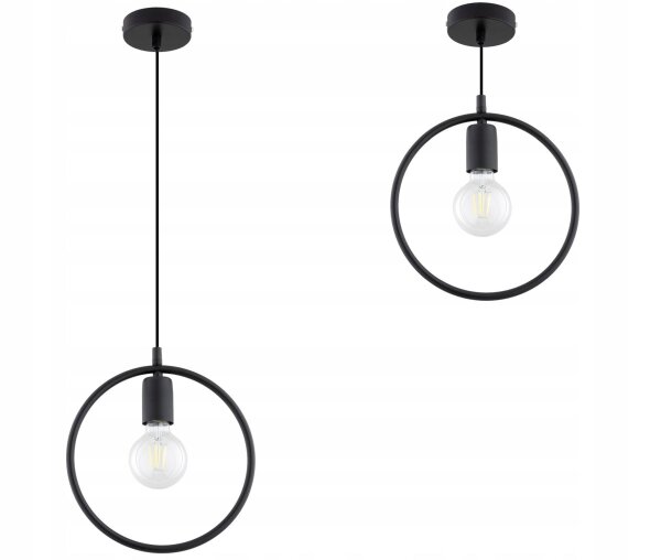 Pendelleuchte Schwarz E27 B:26 cm Modern dekorativ Leuchte