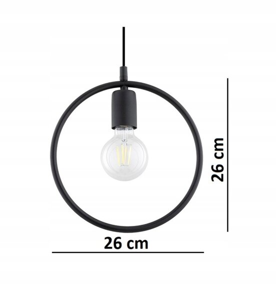 Pendelleuchte Schwarz E27 B:26 cm Modern dekorativ Leuchte