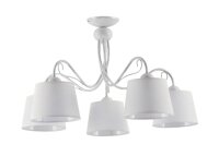 Deckenleuchte Stoff Metall &Oslash;80cm 5xE27 Deckenlampe