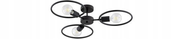 Deckenleuchte 3-flammig Schwarz E27 B:60 cm Modern Leuchte