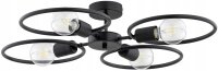 Deckenlampe 4-flammig Schwarz Metall E27 B:60 cm Modern...