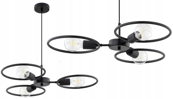 Pendelleuchte 3-flammig Schwarz E27 B:60 cm Modern Leuchte