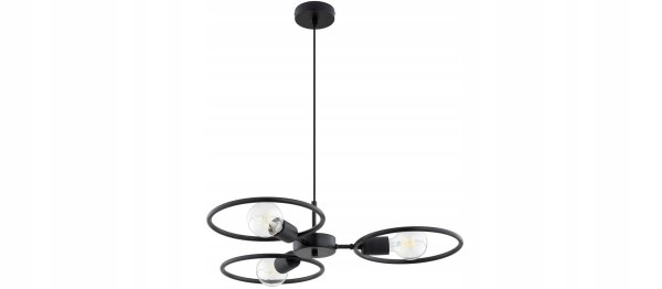 Pendelleuchte 3-flammig Schwarz E27 B:60 cm Modern Leuchte