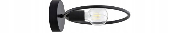 Wandleuchte Metall Schwarz Ring E27 B:26 cm Modern Leuchte