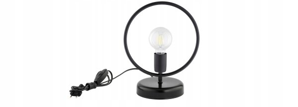 Tischleuchte Schwarz Metall E27 H:30 cm Ring Modern Leuchte