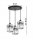 Pendelleuchte 3-flammig Glas Silber E27 L:30 cm rund Leuchte