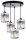 Pendelleuchte 4-flammig Glas Silber E27 L:30 cm Metall Leuchte