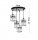 Pendelleuchte 4-flammig Glas Silber E27 L:30 cm Metall Leuchte