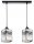 Pendelleuchte 2-flammig Glas Metall Silber E27 L:40 cm Leuchte