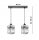 Pendelleuchte 2-flammig Glas Metall Silber E27 L:40 cm Leuchte