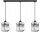 Pendelleuchte 3-flammig Metall Glas Silber E27 L:60 cm Leuchte