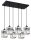 Pendelleuchte 6-flammig Metall Glas Silber E27 L:60 cm Leuchte