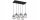 Pendelleuchte 6-flammig Metall Glas Silber E27 L:60 cm Leuchte