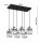 Pendelleuchte 6-flammig Metall Glas Silber E27 L:60 cm Leuchte