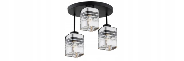 Deckenleuchte 3-flammig Glas E27 B:30 cm Metall Modern Leuchte