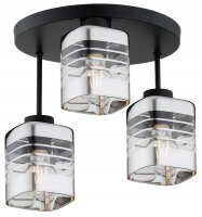 Deckenleuchte 3-flammig Glas E27 B:30 cm Metall Modern