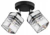 Deckenspot schwenkbar 2-flammig Metall Glas E27 L:25 cm...