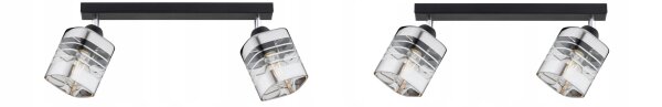 Deckenspot flexibel 2-flammig Glas Metall E27 L:40 cm Leuchte