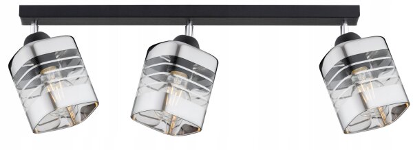 Deckenspot schwenkbar 3-flammig Metall Glas E27 L:60 cm Leuchte
