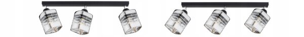 Deckenspot schwenkbar 3-flammig Metall Glas E27 L:60 cm Leuchte