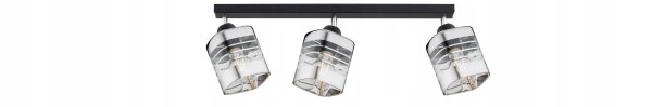 Deckenspot schwenkbar 3-flammig Metall Glas E27 L:60 cm