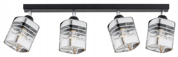 Deckenspot flexibel 4-flammig Glas Metall E27 L:60 cm Leuchte