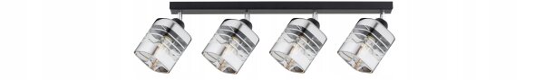 Deckenspot flexibel 4-flammig Glas Metall E27 L:60 cm Leuchte