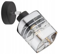Wandspot verstellbar Silber Schwarz Metall E27 H:22 cm...