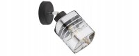 Wandspot verstellbar Silber Schwarz Metall E27 H:22 cm