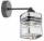 Wandleuchte mit Arm Glas Silber Metall E27 H:22 cm Leuchte
