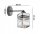 Wandleuchte mit Arm Glas Silber Metall E27 H:22 cm Leuchte