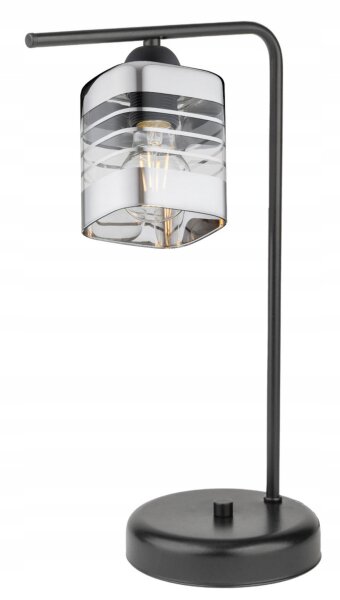 Tischlampe Glas Silber E27 H:38 cm Modern dekorativ Leuchte